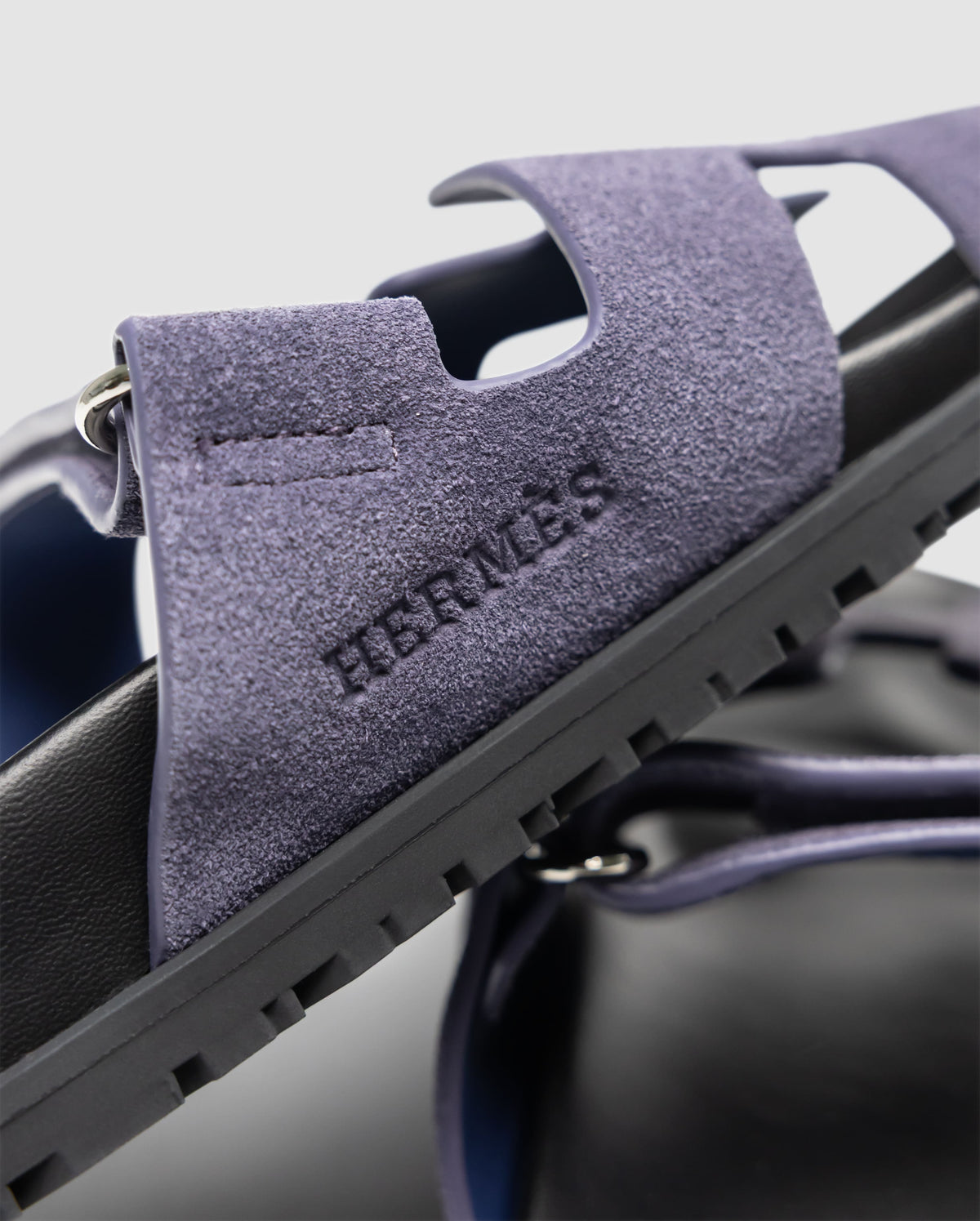 Hermes Chypre Sandals Violet Suede