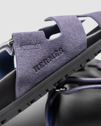 Hermes Chypre Sandals Violet Suede