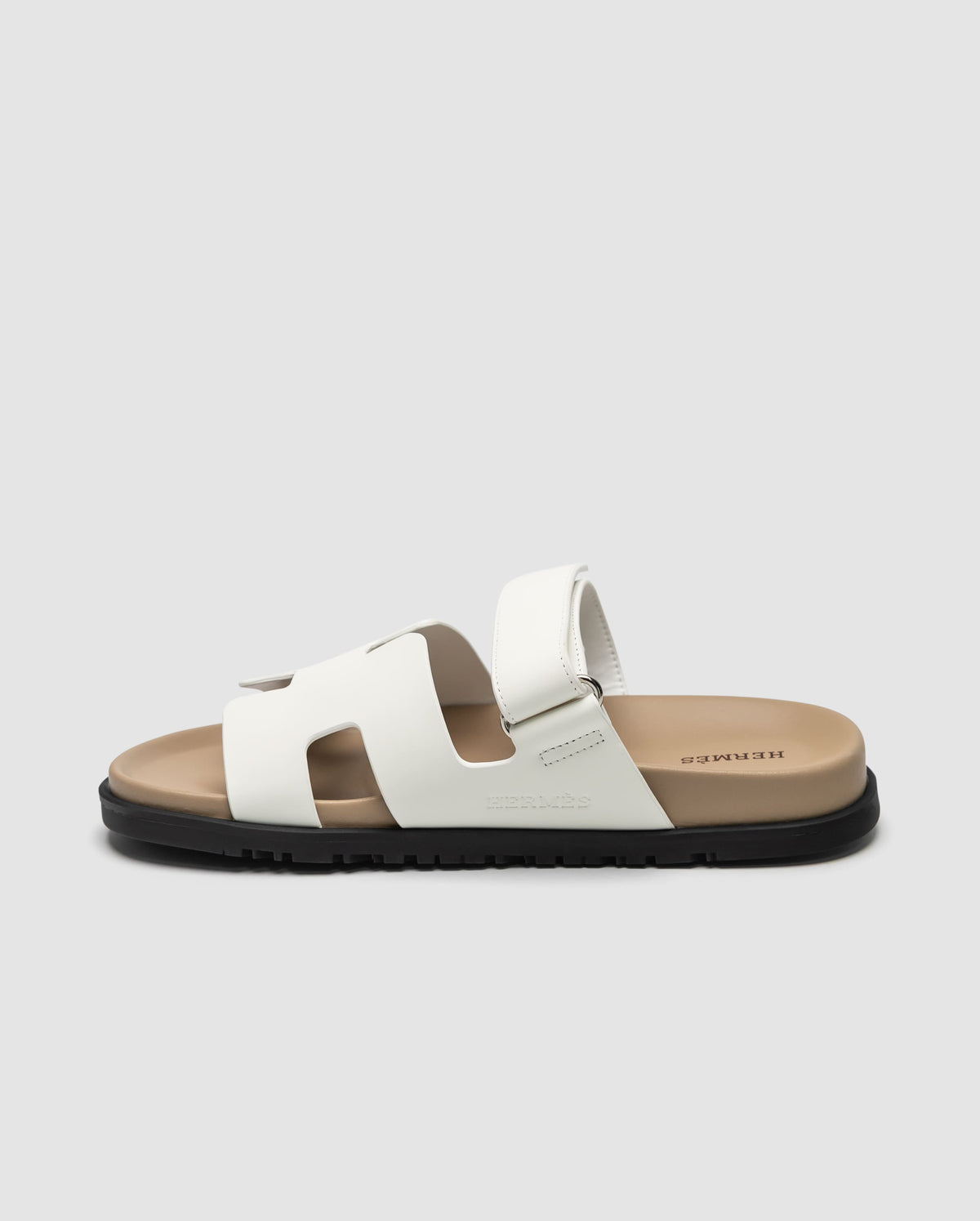 Hermes Chypre Sandals White Calfskin