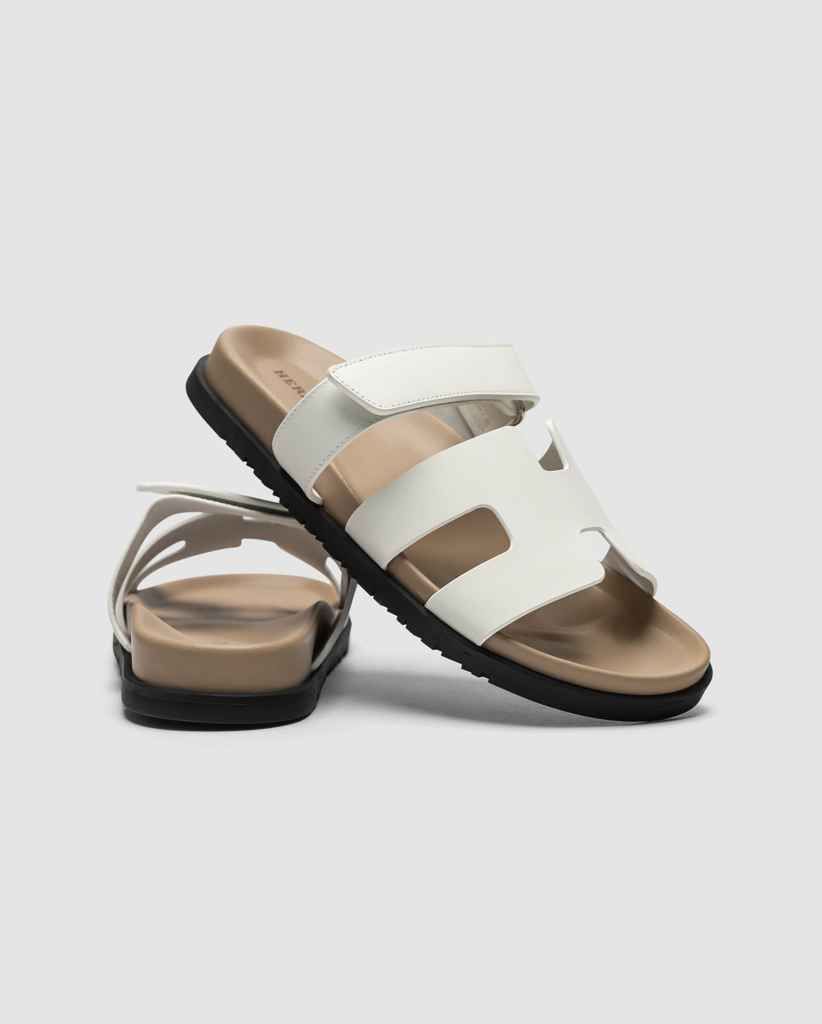 Hermes Chypre Sandals White Calfskin