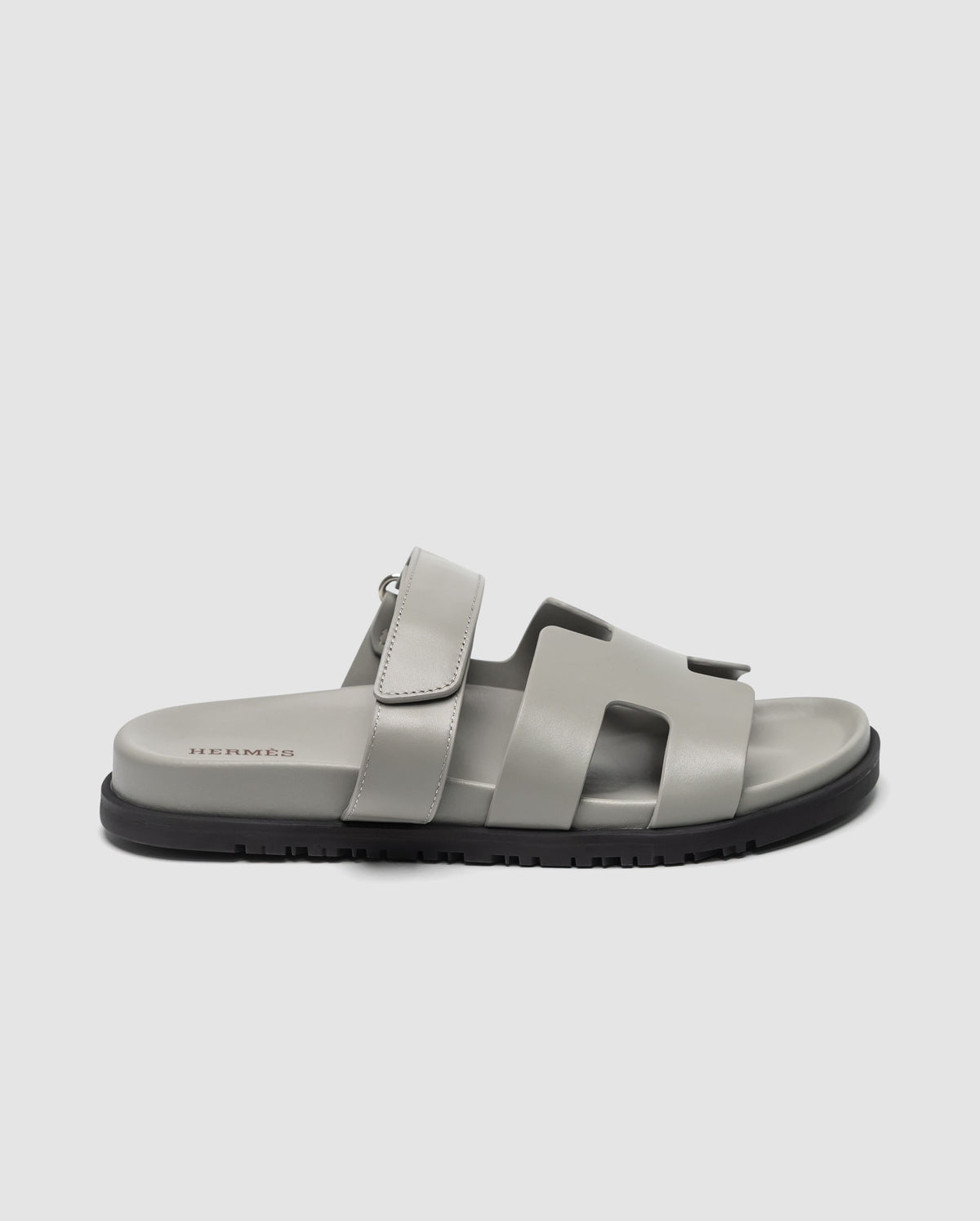 Hermes Chypre Sandals Grey Calfskin