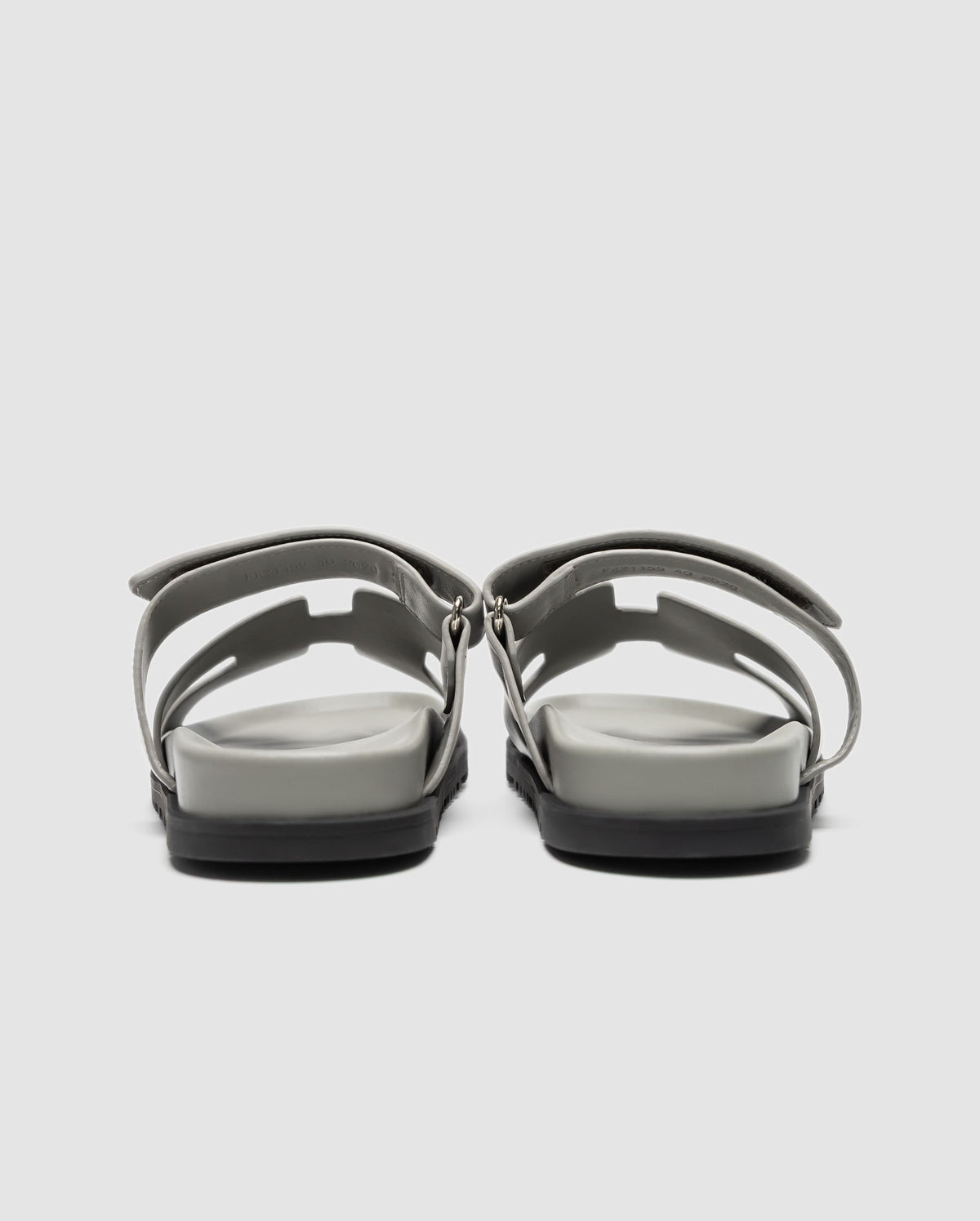 Hermes Chypre Sandals Grey Calfskin