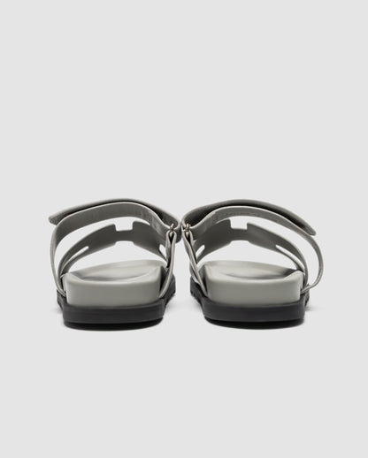Hermes Chypre Sandals Grey Calfskin