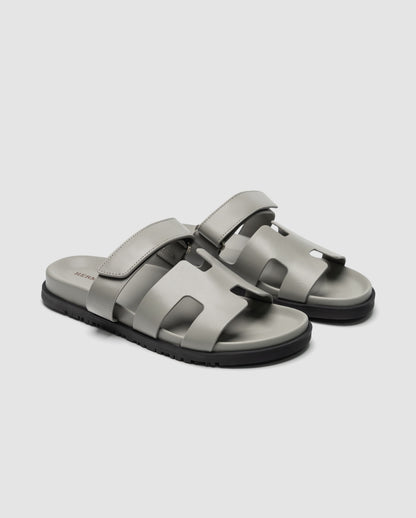 Hermes Chypre Sandals Grey Calfskin