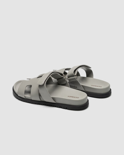 Hermes Chypre Sandals Grey Calfskin