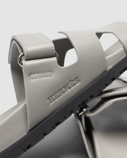 Hermes Chypre Sandals Grey Calfskin