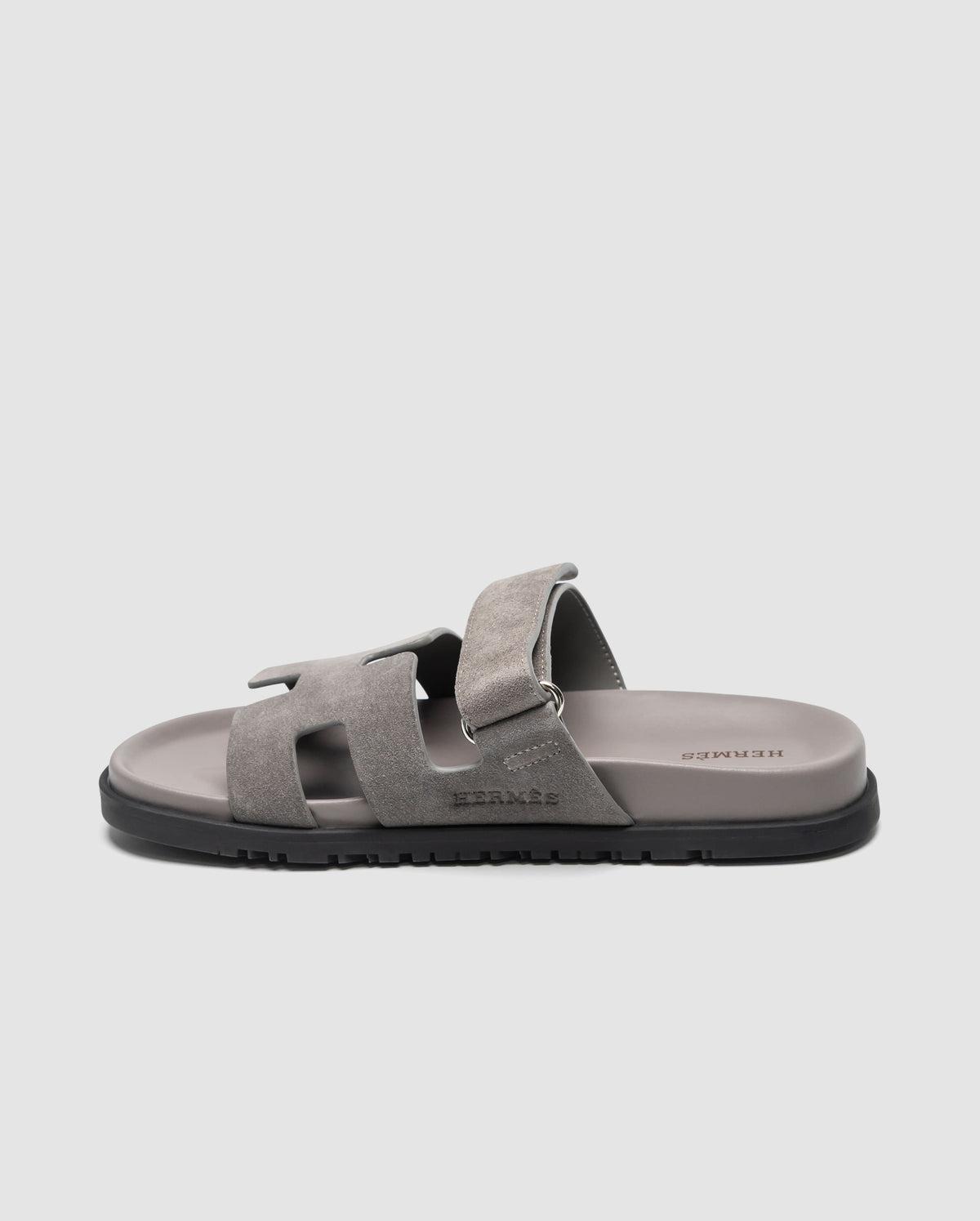 Hermes Chypre Sandals Grey Suede