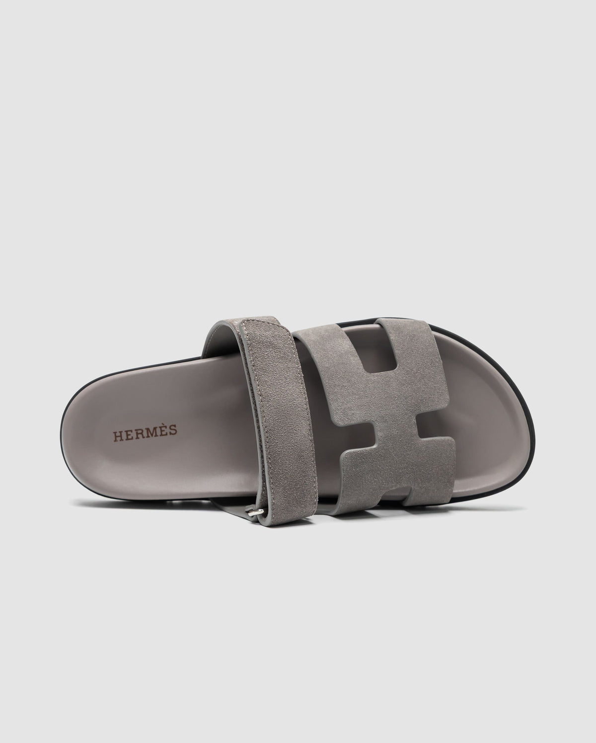 Hermes Chypre Sandals Grey Suede