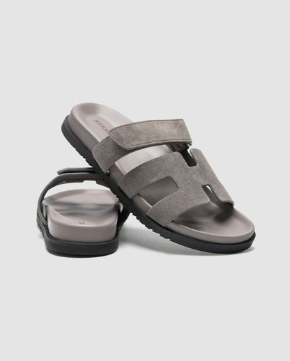 Hermes Chypre Sandals Grey Suede