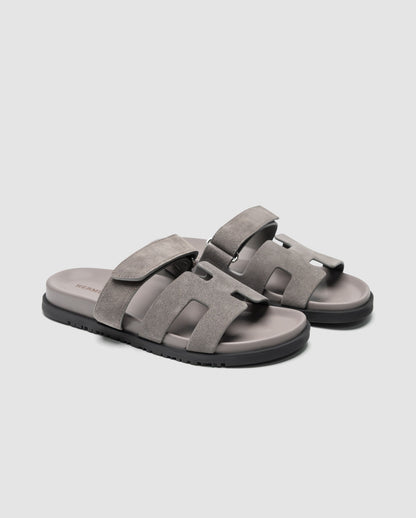 Hermes Chypre Sandals Grey Suede