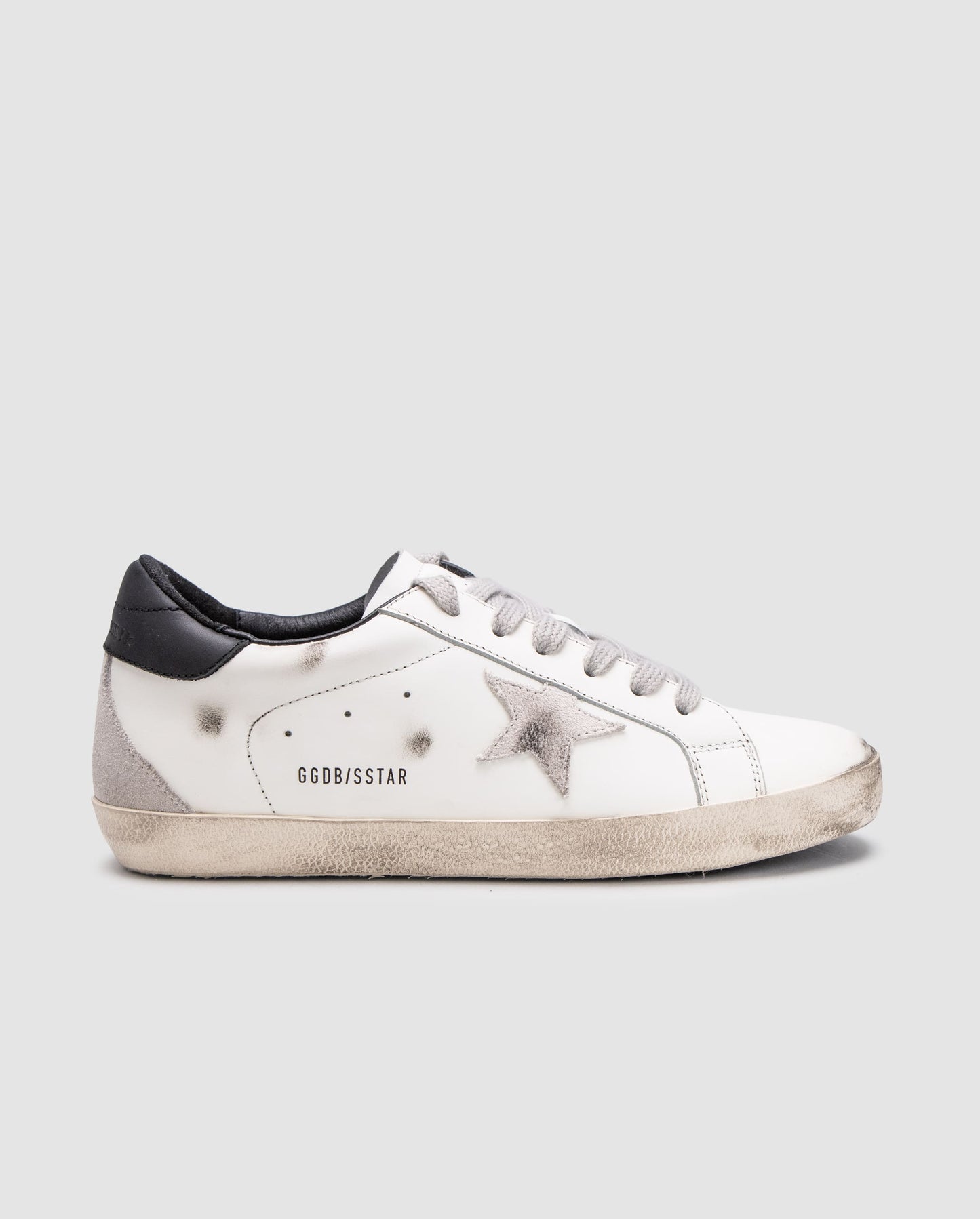 Golden Goose Superstar with Gray Suede Star and Black Leather