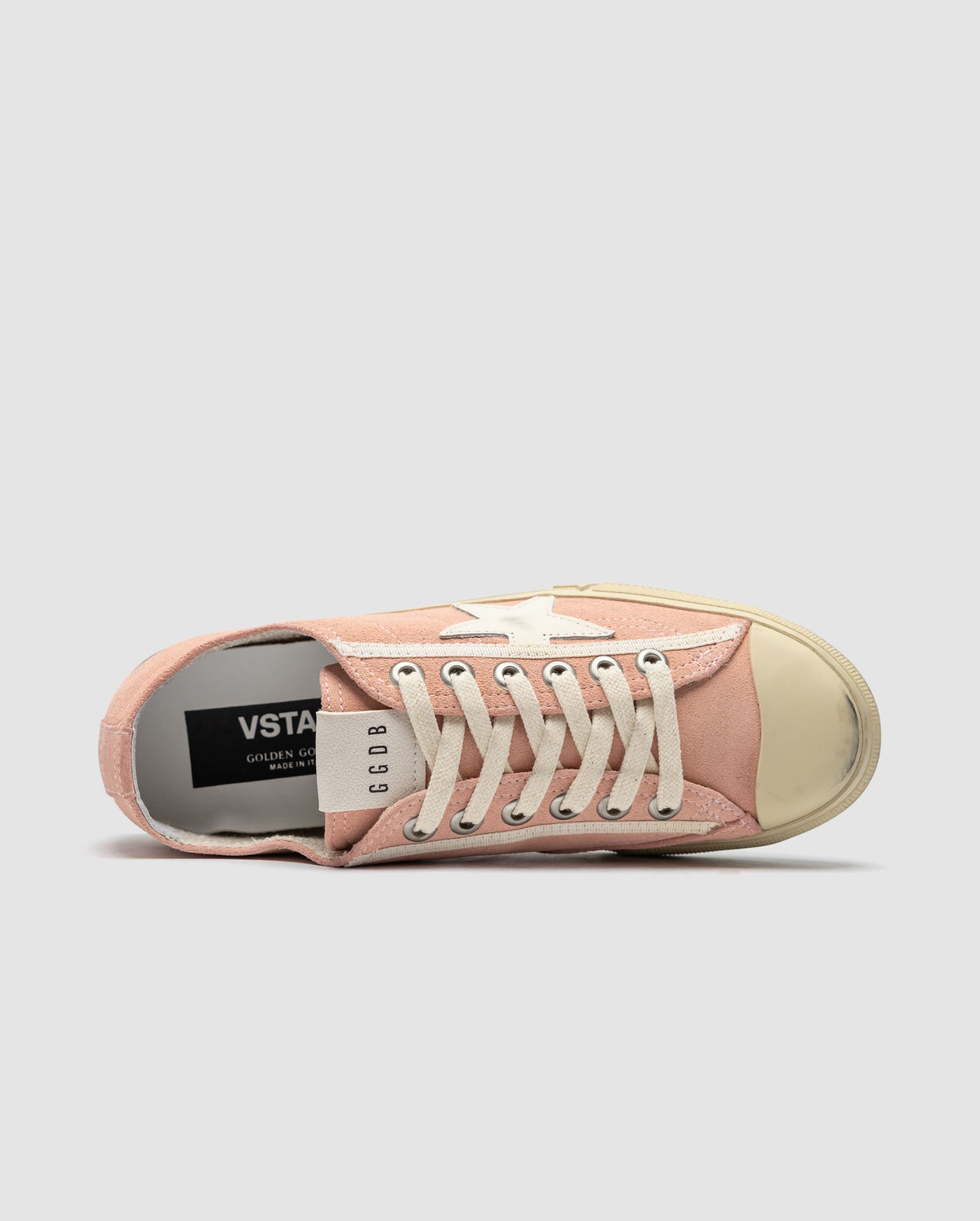 Golden Goose V-Star in Pink Suede with Cream leather star