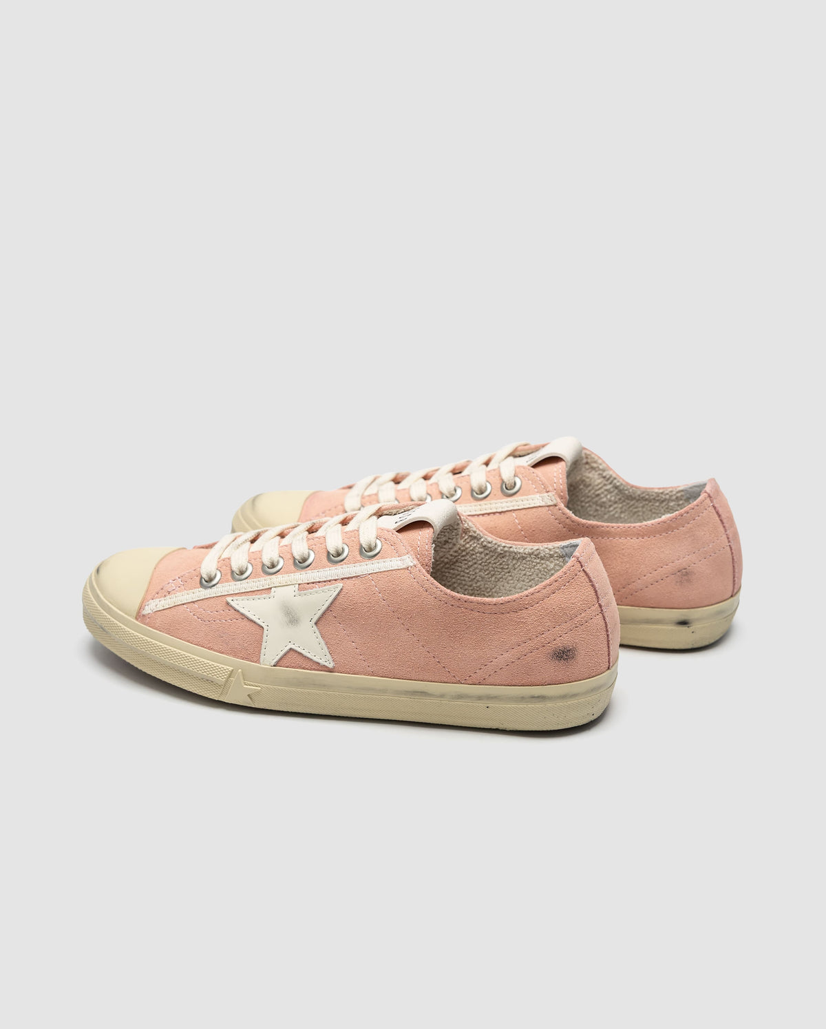 Golden Goose V-Star in Pink Suede with Cream leather star