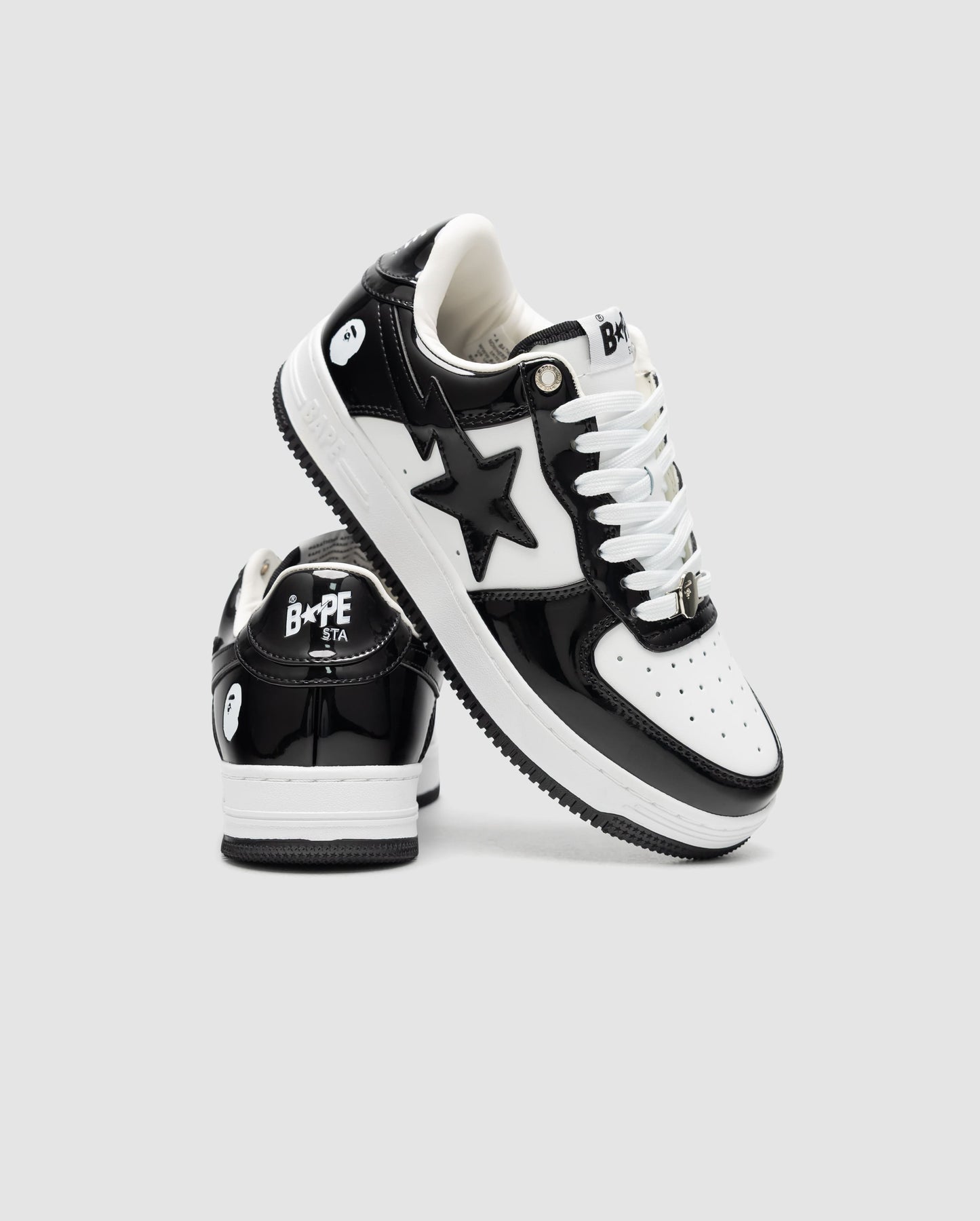 Bape A Bathing Ape Bape STA Patent Leather Black White