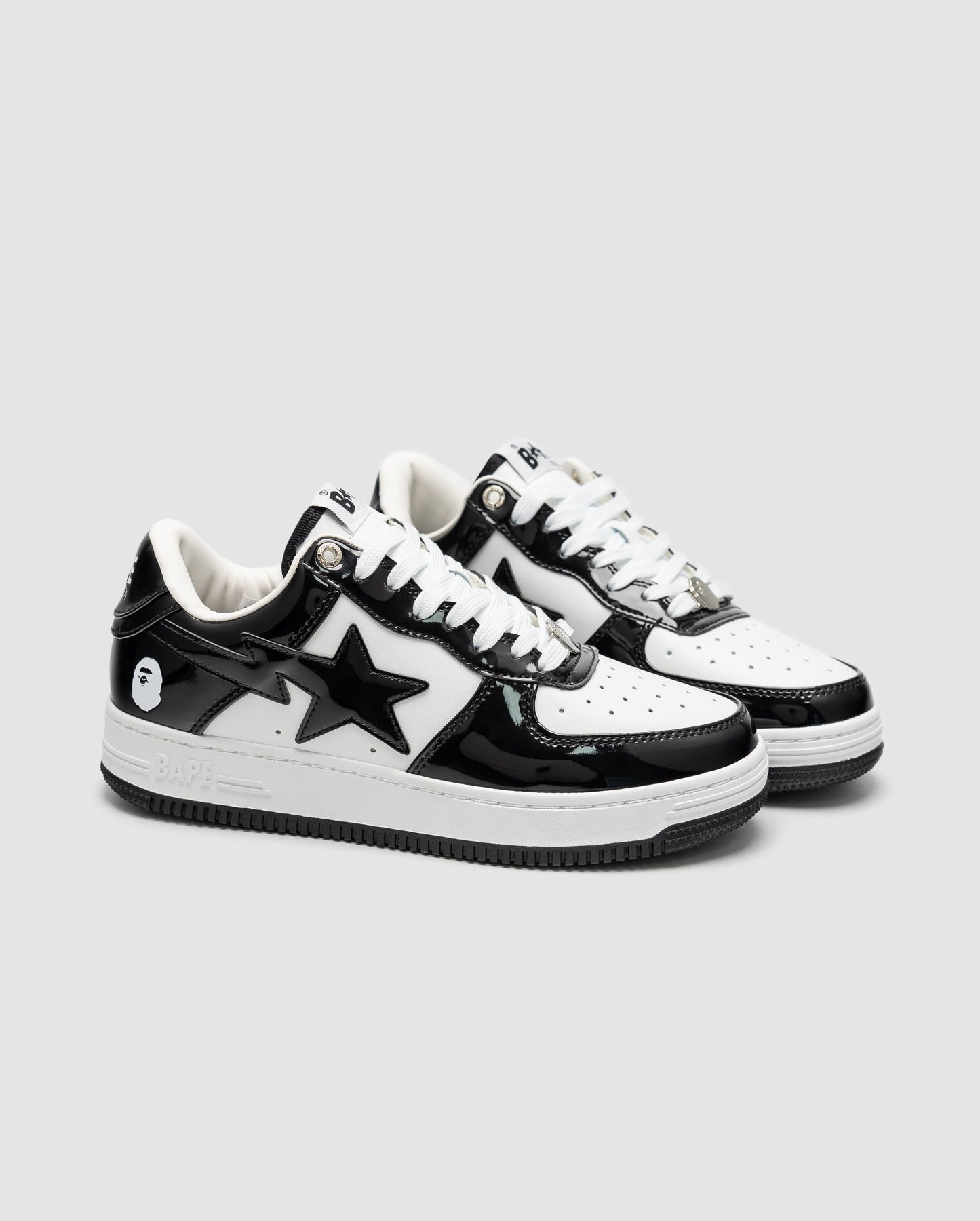 Bape A Bathing Ape Bape STA Patent Leather Black White