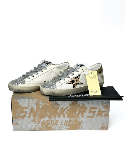 Golden Goose Superstar GGDB SSTAR Leo Print Silver Sparkle