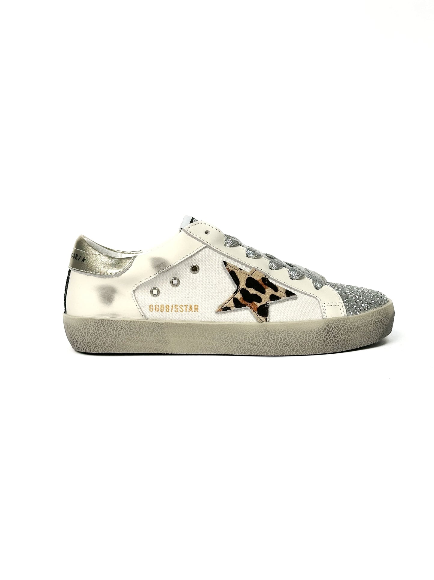 Golden Goose Superstar GGDB SSTAR Leo Print Silver Sparkle