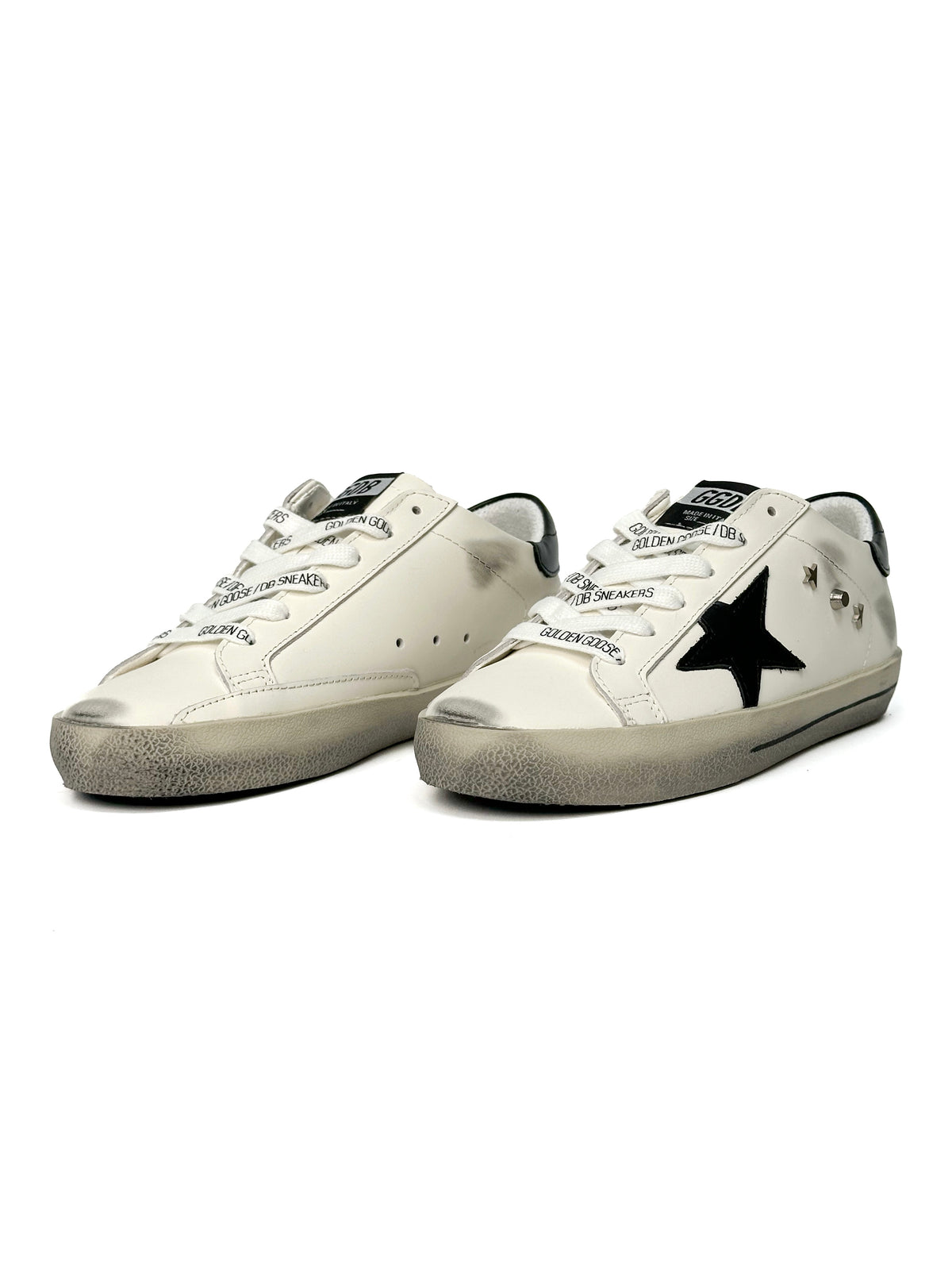 Golden Goose Superstar White Black Inscription
