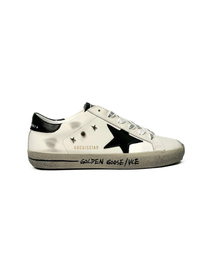 Golden Goose Superstar White Black Inscription