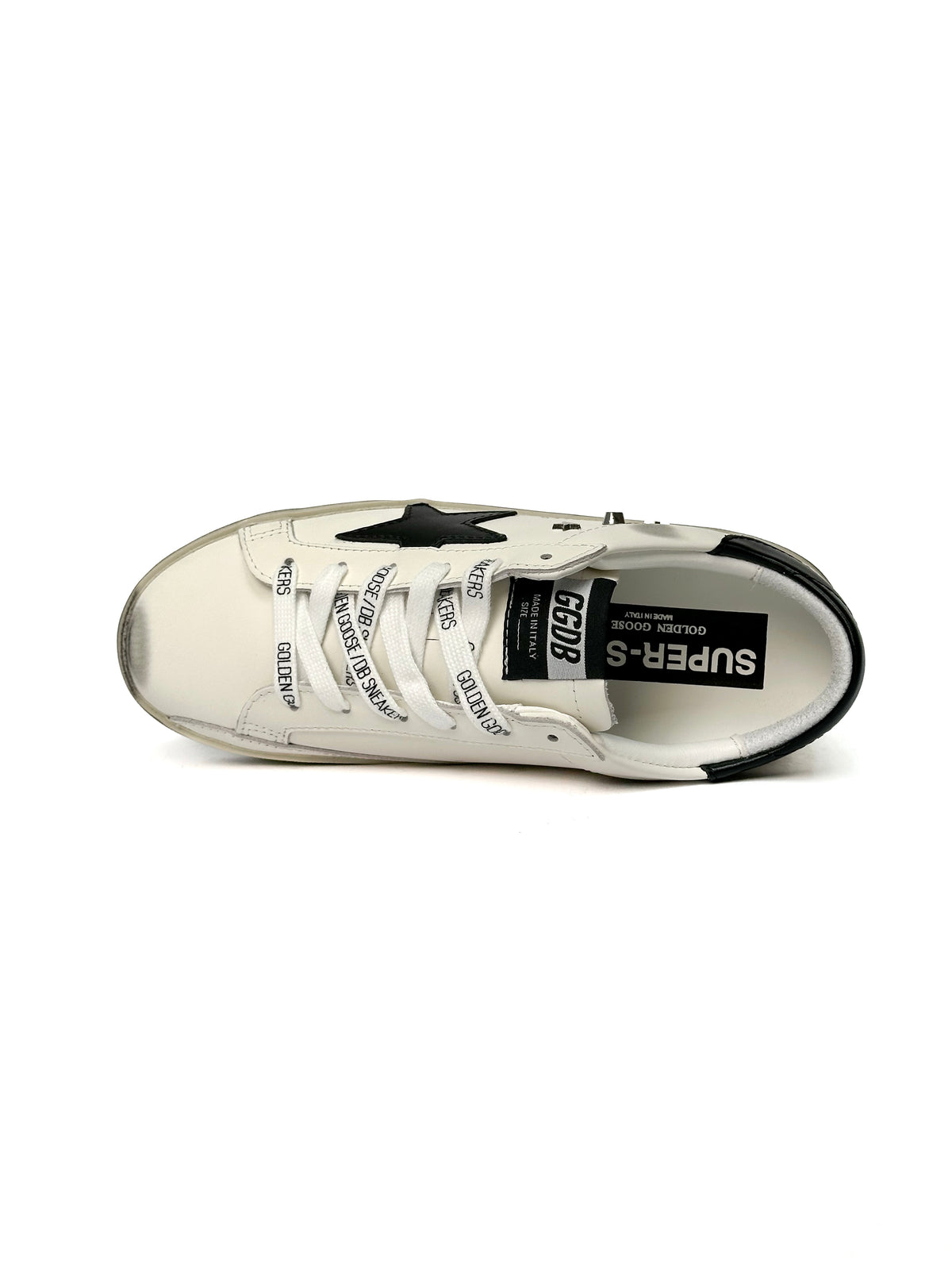 Golden Goose Superstar White Black Inscription
