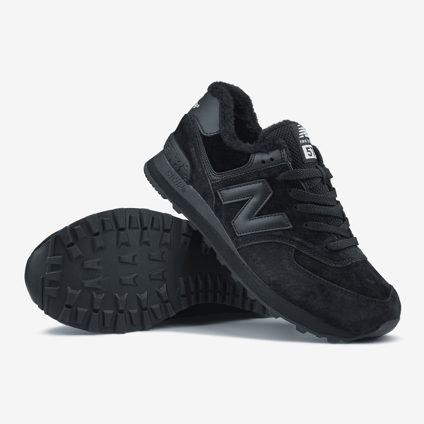 New Balance 574 Black Dark Blue Хутро