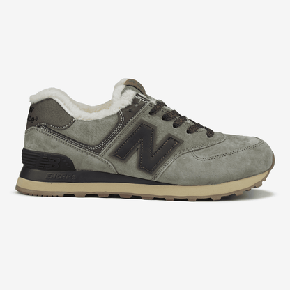 New Balance 574 Grey Brown Khaki Хутро