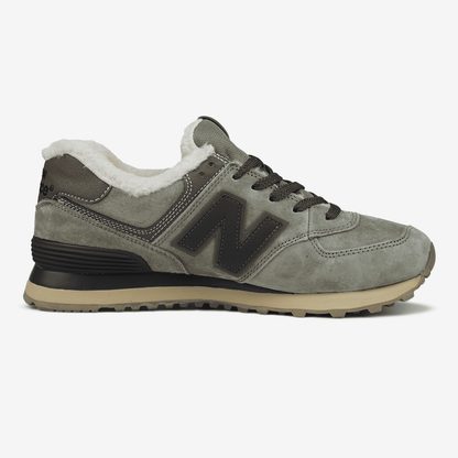 New Balance 574 Grey Brown Khaki Хутро