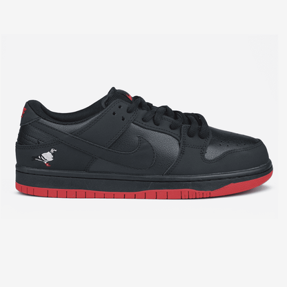 Nike Dunk Low Pigeon Black Red Хутро