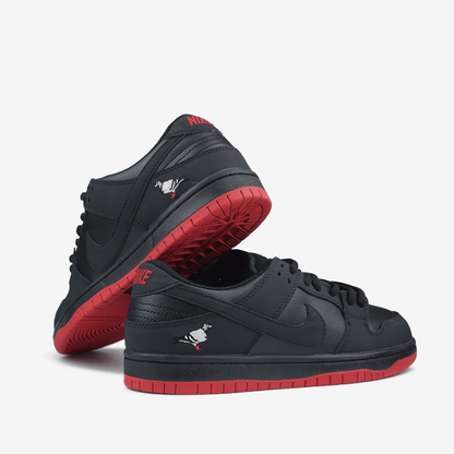 Nike Dunk Low Pigeon Black Red Хутро