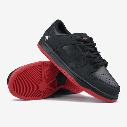 Nike Dunk Low Pigeon Black Red Хутро