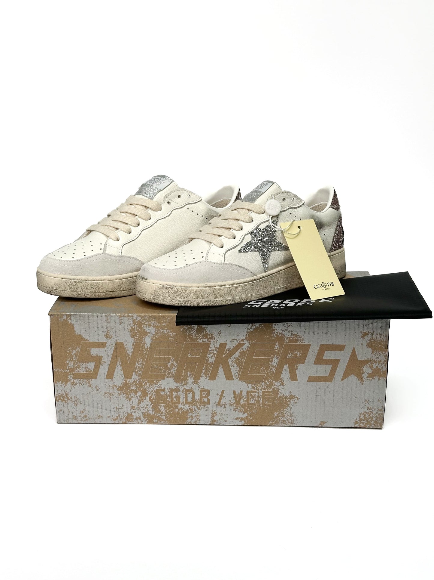 Golden Goose Superstar GGDB Ballstar White Silver Rose