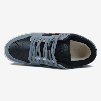 Nike SB Dunk Low Black Silver Хутро