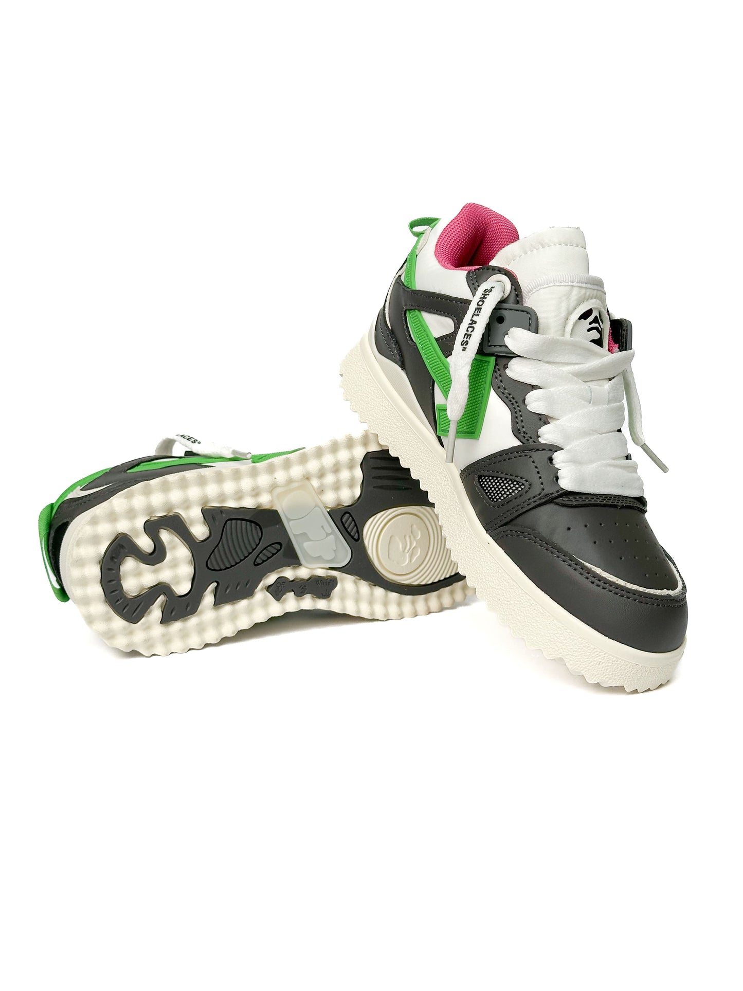Off-White Sponge Mid Top Balck Green Pink