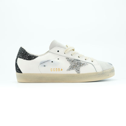 Golden Goose Superstar White Silver Black