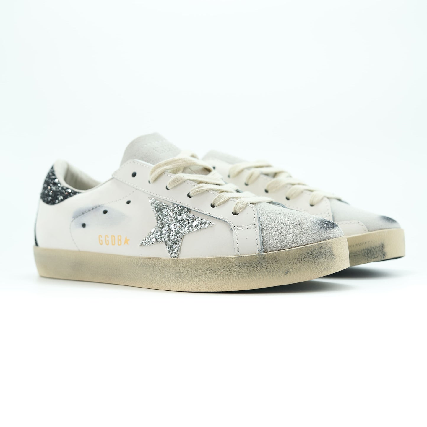 Golden Goose Superstar White Silver Black