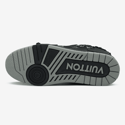 Louis Vuitton Trainer Black Grey Logo
