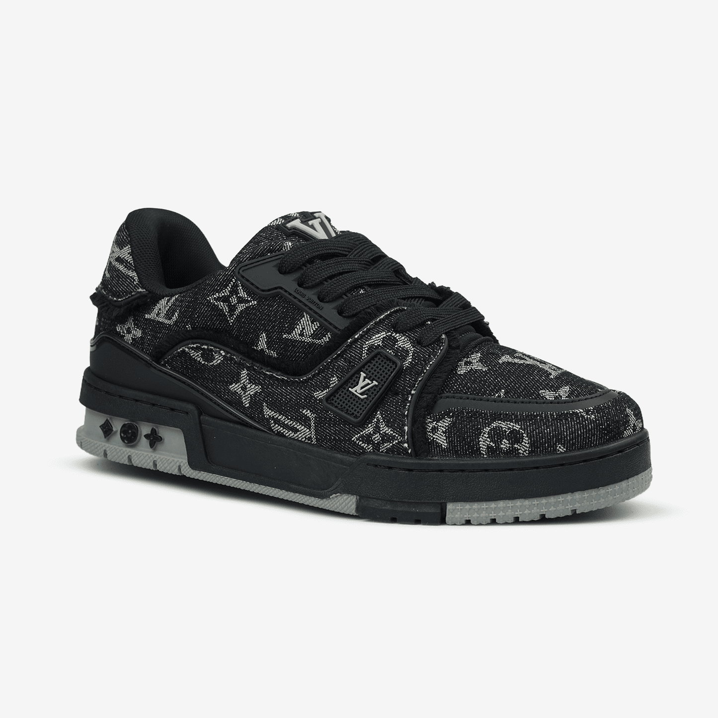Louis Vuitton Trainer Black Grey Logo