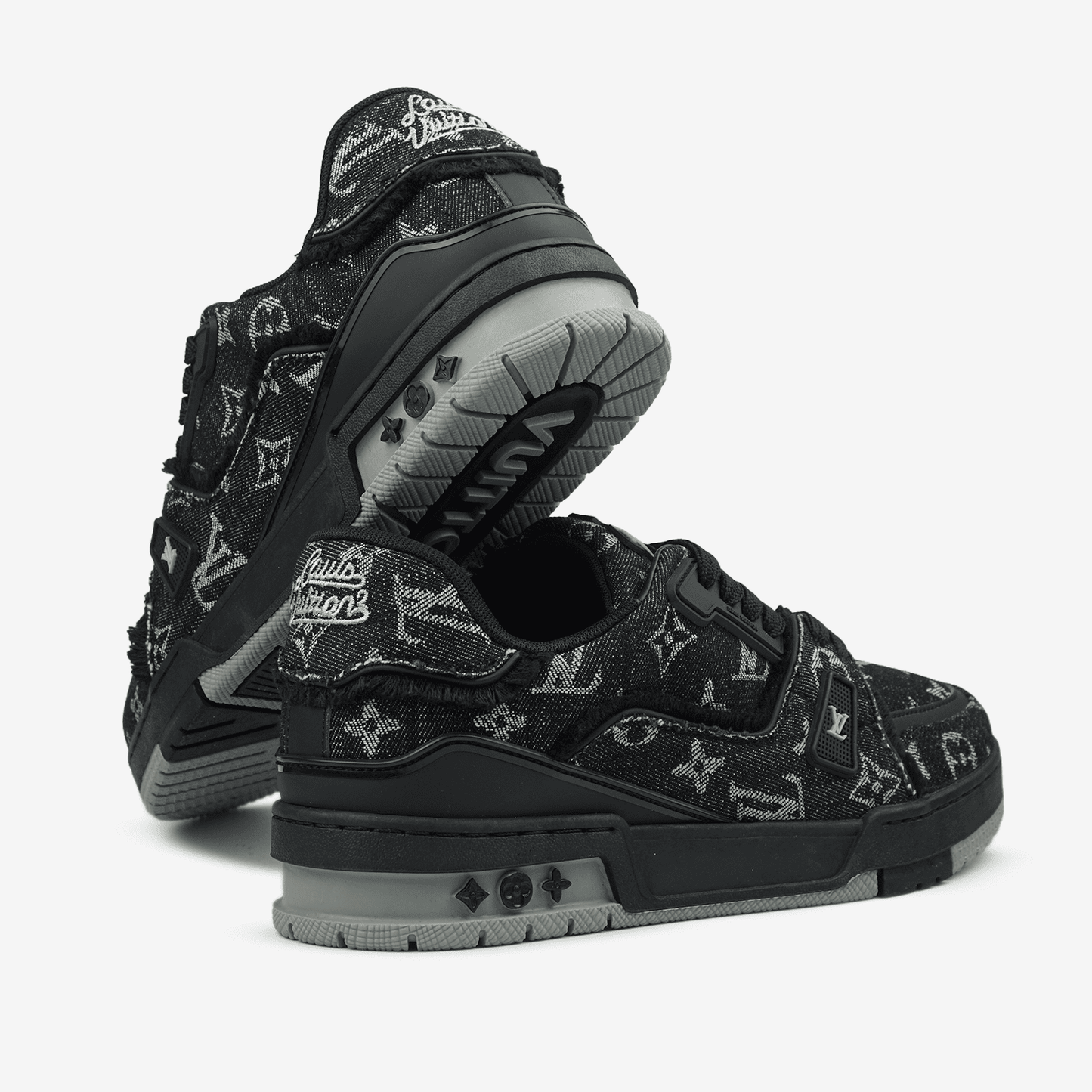Louis Vuitton Trainer Black Grey Logo