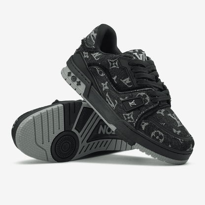 Louis Vuitton Trainer Black Grey Logo