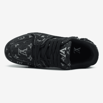 Louis Vuitton Trainer Black Grey Logo