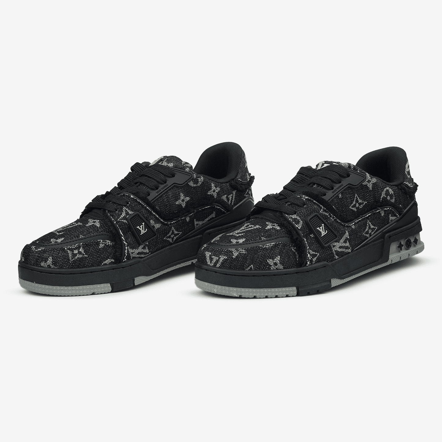 Louis Vuitton Trainer Black Grey Logo