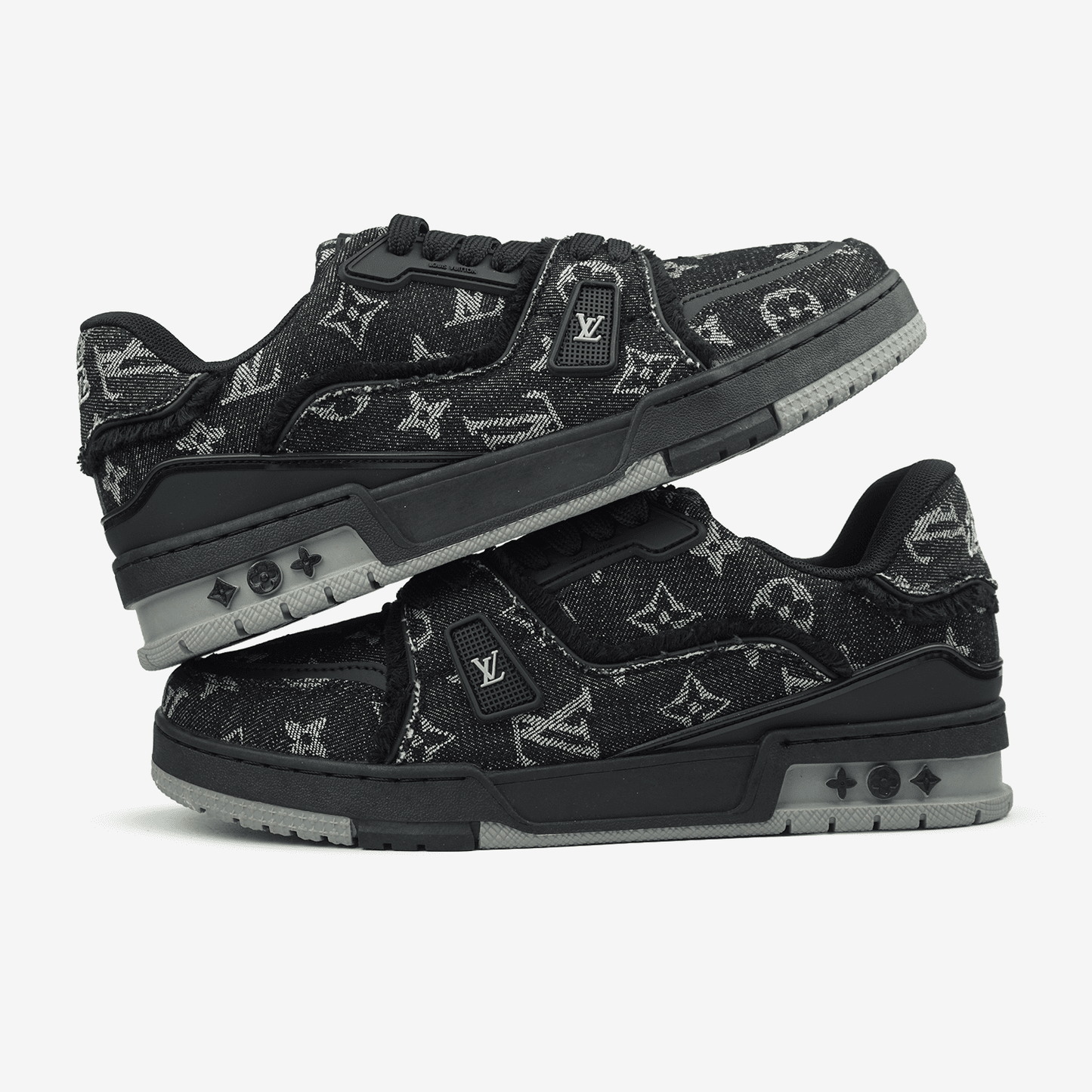 Louis Vuitton Trainer Black Grey Logo