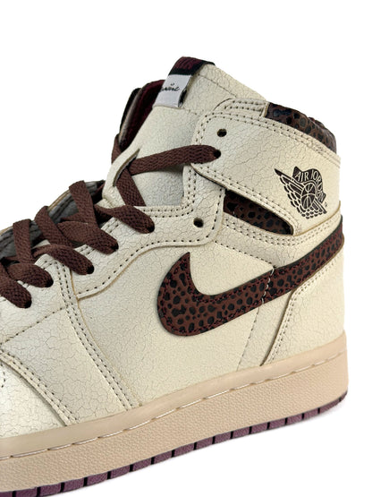 Nike Air Jordan 1 Retro Cracked Skin Beige Brown