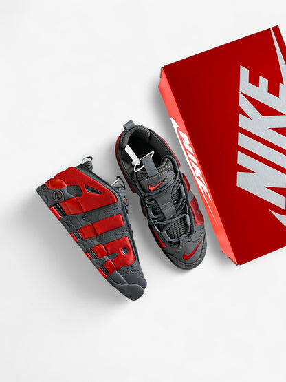 Nike Air More Uptempo Low Dark Grey Light Crimson
