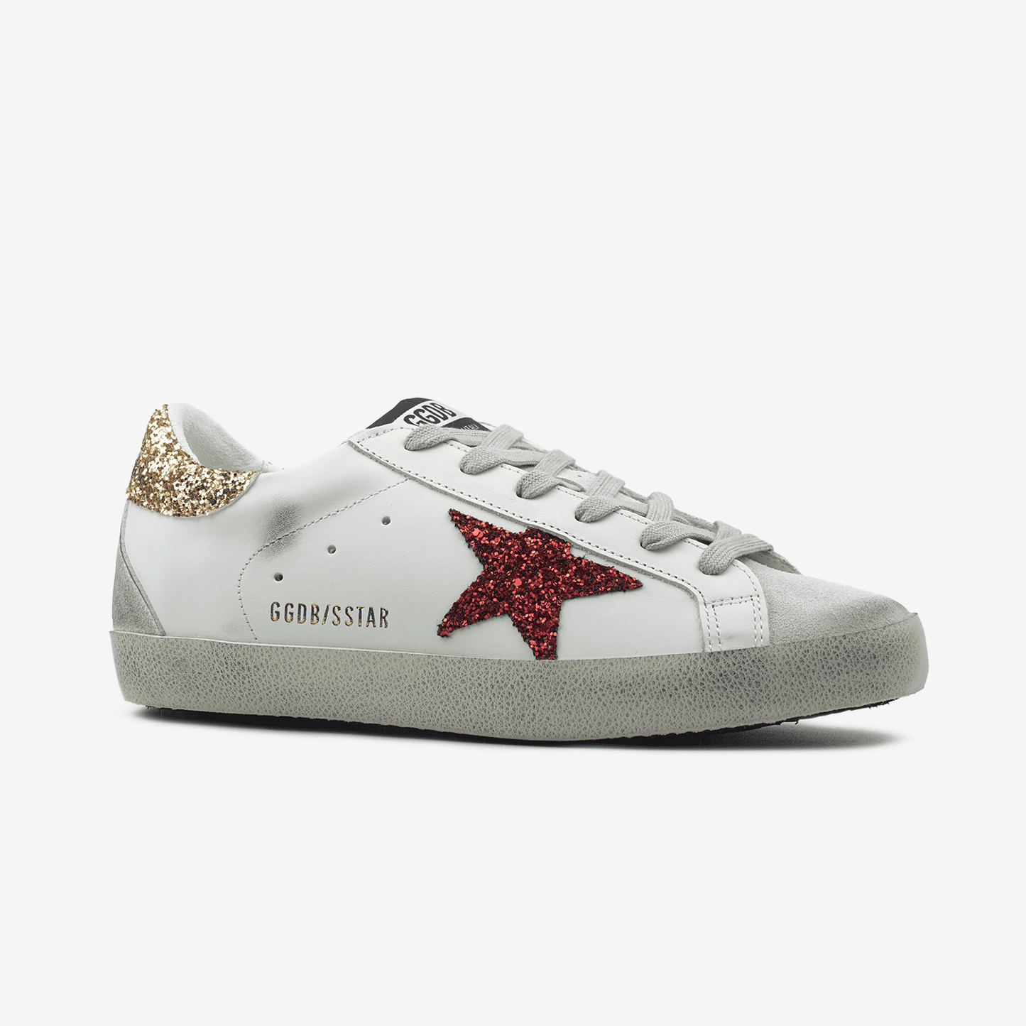 Golden Goose Superstar Glitter Star Gold Red