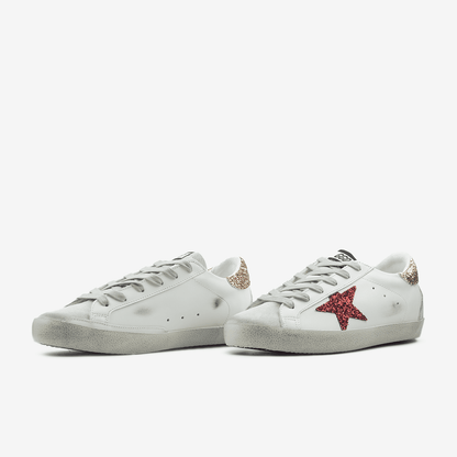 Golden Goose Superstar Glitter Star Gold Red
