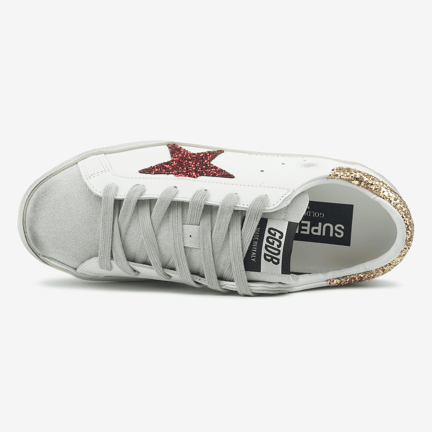 Golden Goose Superstar Glitter Star Gold Red