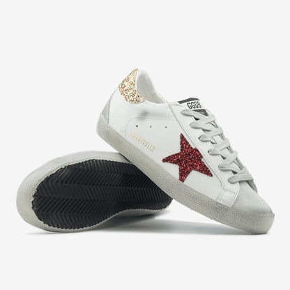 Golden Goose Superstar Glitter Star Gold Red