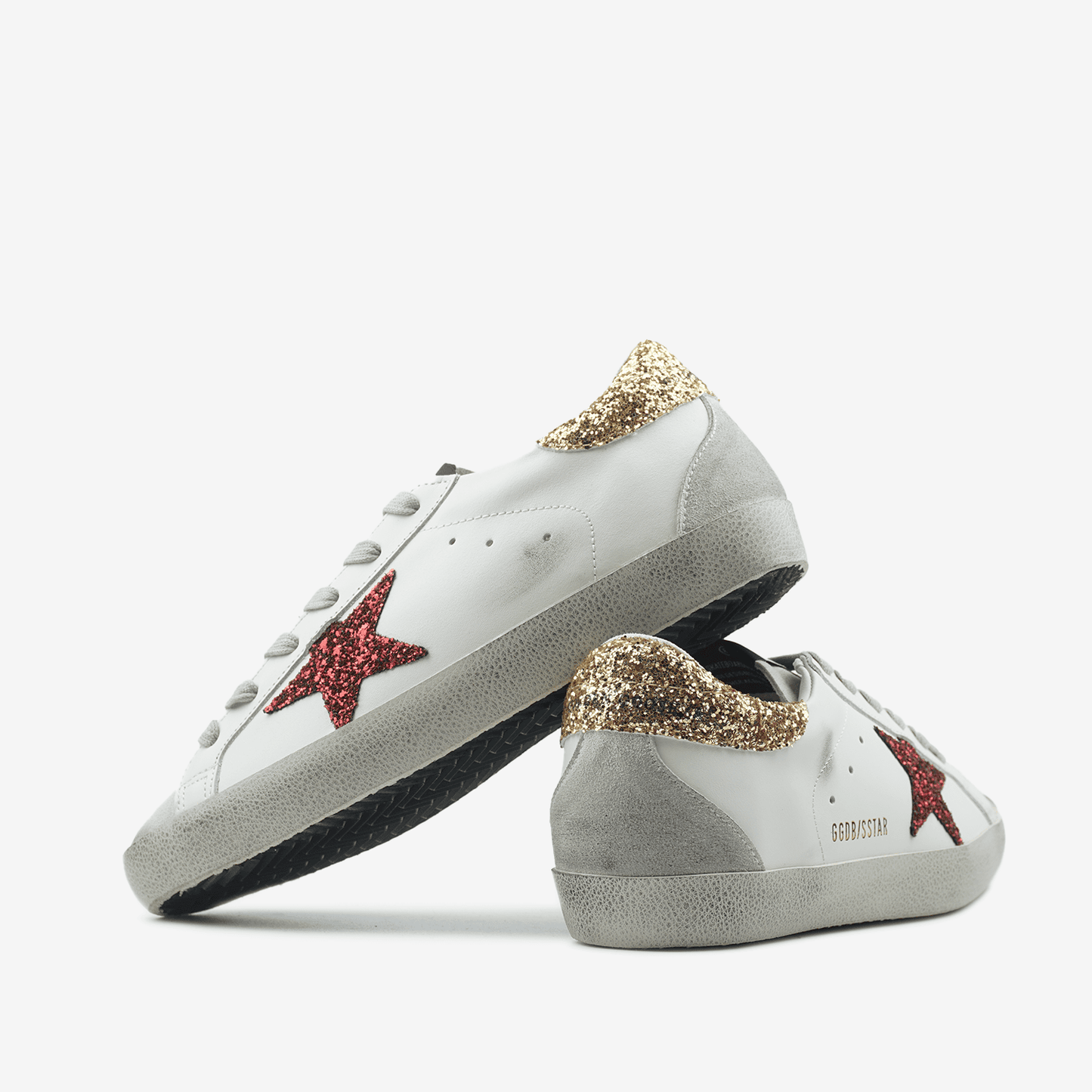 Golden Goose Superstar Glitter Star Gold Red