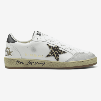 Golden Goose Superstar Leopard Star White